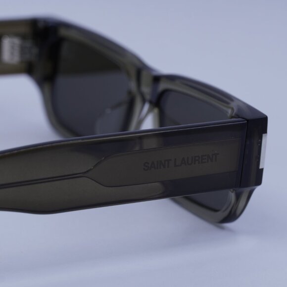 Saint Laurent SL660/F 003 Sunglasses Brown Rectangle Frame, Grey Lenses - Picture 5 of 12
